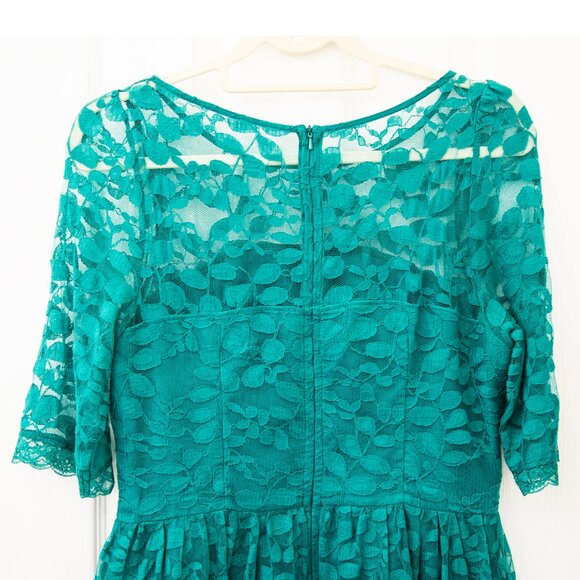 Dorothy Perkins Knee-Length Teal Lace Cocktail Dress, size 10 - Picture 4 of 10